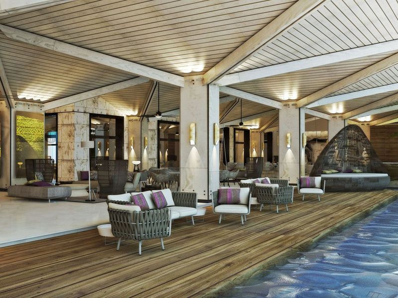 Le hall du Royal Blue Waters en Jamaïque. | AVEC L