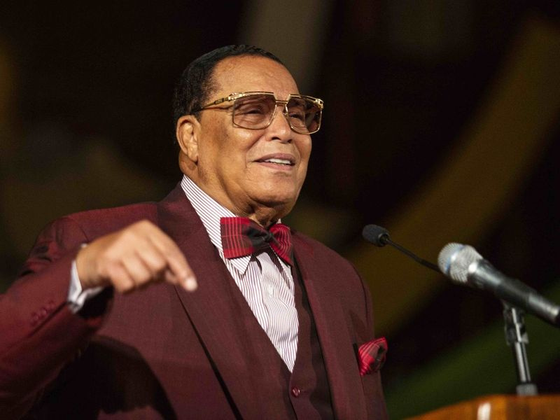 Minister Louis Farrakhan, fra Nation of Islam, taler i St. Sabina-kirken torsdag aften den 9. maj 2019. | Ashlee Rezin/Sun-Times