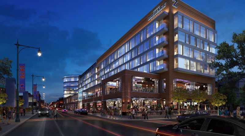Architektonické ztvárnění hotelu Zachary. | Parkatwrigley.com