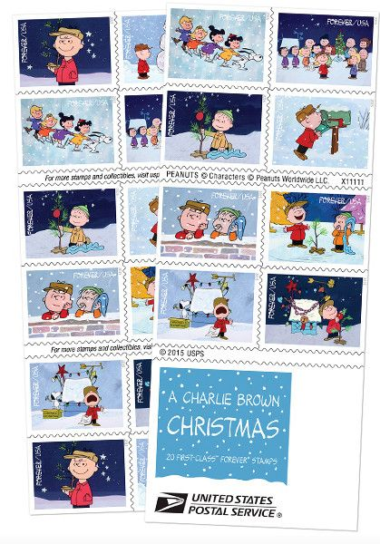 Čārlija Brauna Ziemassvētku pastmarkas tiks pārdotas 1. oktobrī. |USPS