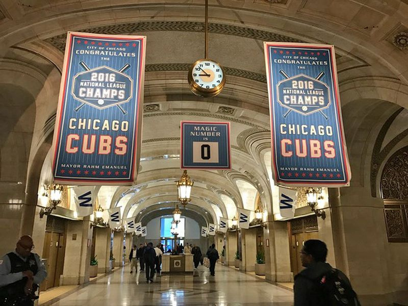 Les décorations des Cubs à l