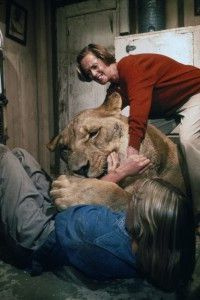 A adolescente Melanie Griffith (frente) e sua mãe, Tippi Hedren, se defendem de um ataque no filme Roar, de 1981. | Drafthouse Films / Olive Films