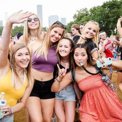 Fanii se bucură de prima zi de Lollapalooza la Grant Park. | Santiago Covarrubias / Pentru Sun-Times