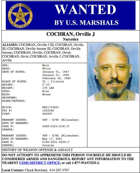Un US Marshals Service voleva un poster per Orville Cochran.