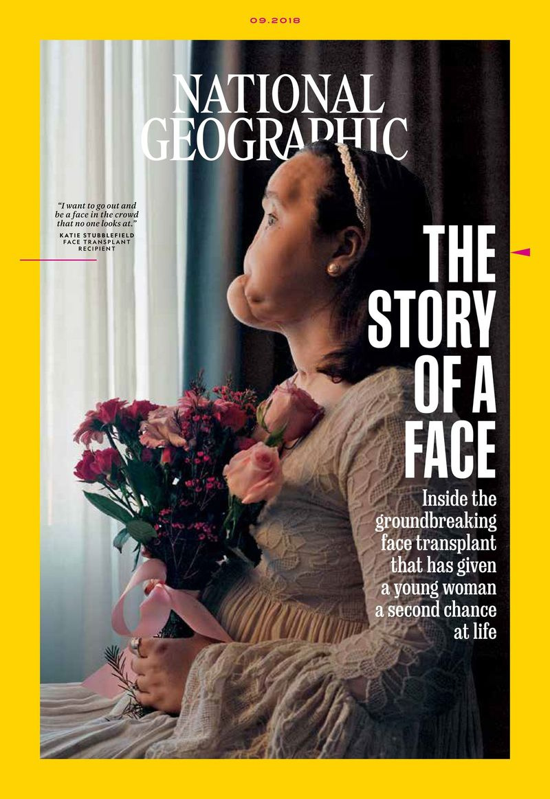 Na okładce wrześniowego wydania National Geographic znajduje się portret Katie Stubblefield sprzed przeszczepu. Fotografka chciała pokazać jej wewnętrzne piękno oraz dumę i determinację. | Zdjęcie: Maggie Steber/National Geographic