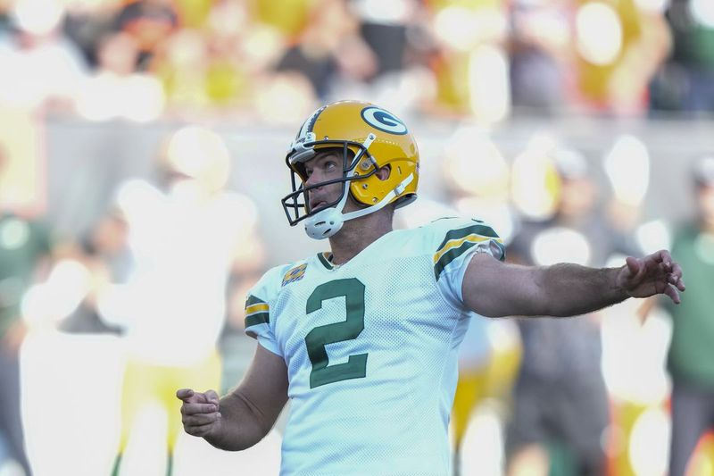 Igralec Green Bay Packers Mason Crosby je med podaljškimi proti Cincinnati Bengals v nedeljo dosegel zmagoviti gol iz igre.