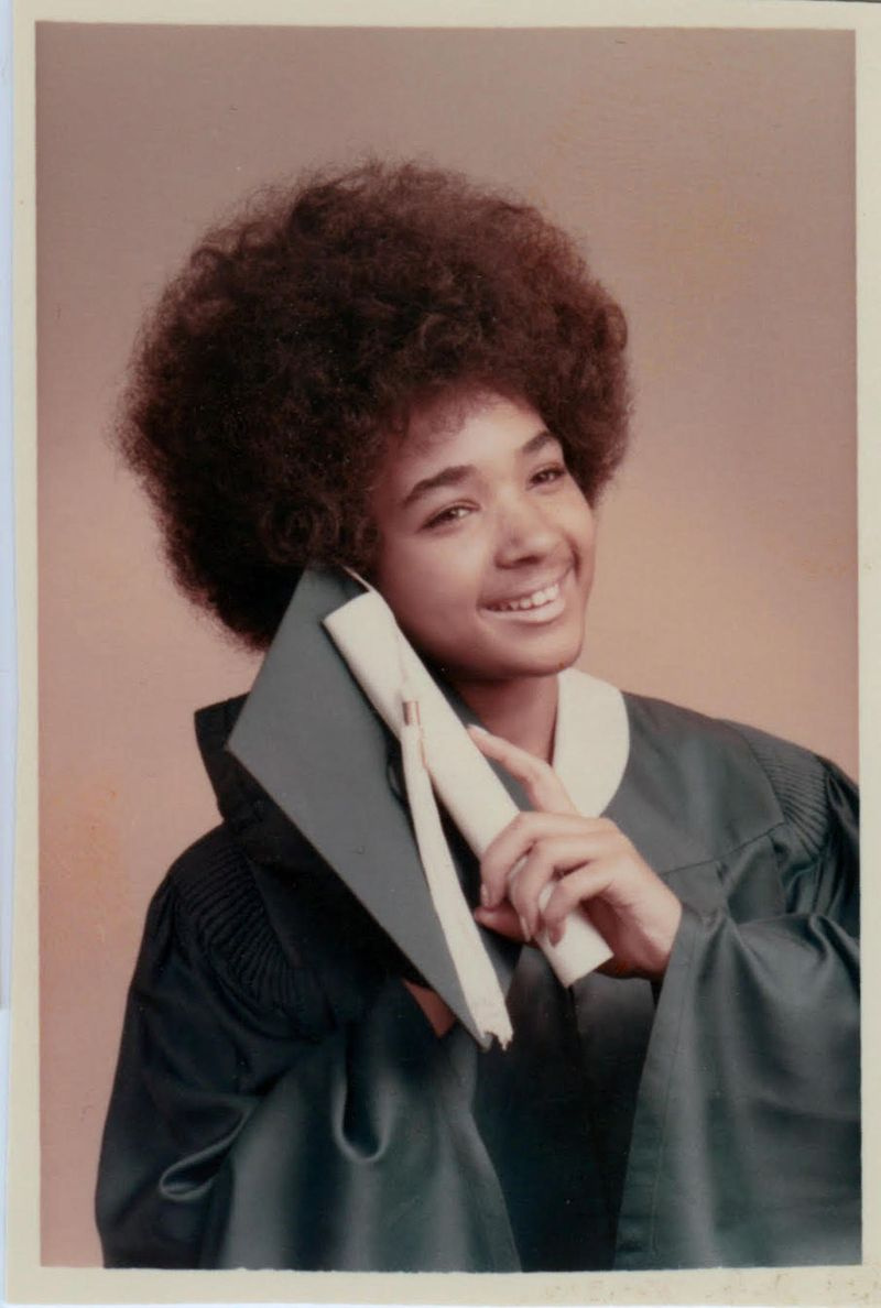 Carmen Collins ved sin eksamen fra Harlan High School.