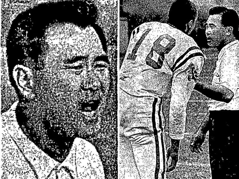 Yosh Yamada juhendas oma jalgpallureid Englewoodi keskkoolis 1965. aastal.
