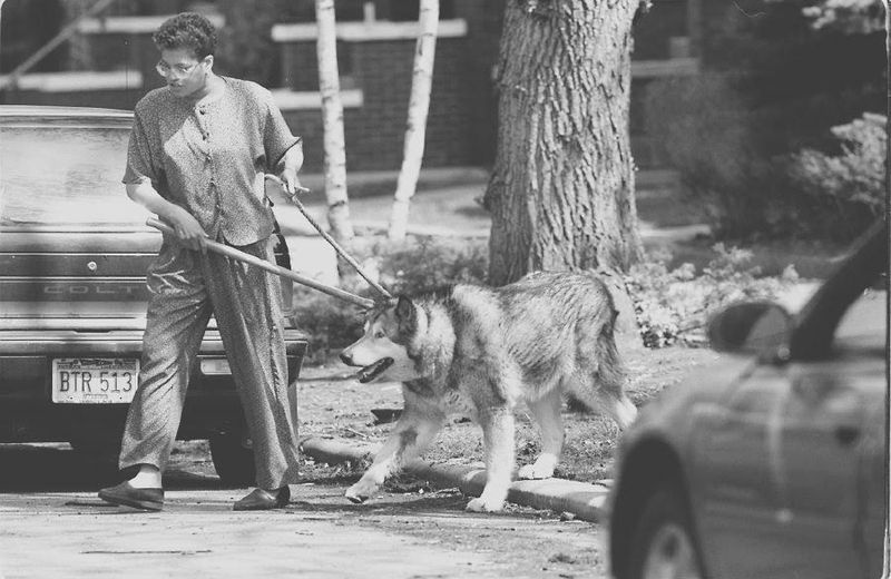 Dr. Donna Aleksandra 1997. gadā izveda ievainotu suni no Marquette Park mājas. Mājdzīvnieks paviāns bija uzbrukis saimniecei un viņas suņiem. | Sun-Times faili
