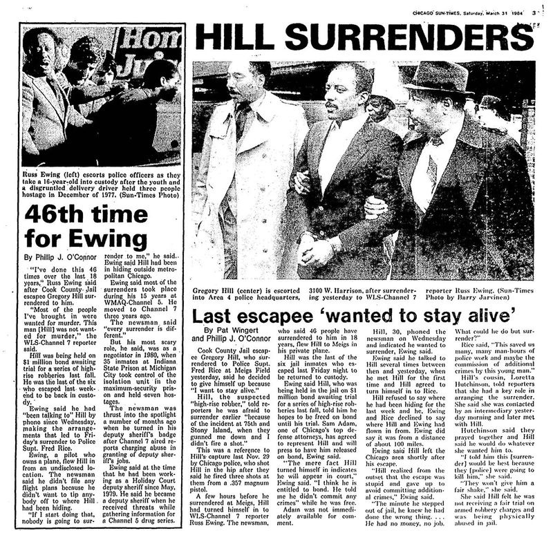 Vēl viens aizdomās turamais padodas žurnālistam Rusam Jūingam, 1984. gada 31. martā, ziņoja Sun-Times.