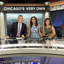 Linda Yu se junta a Larry Potash e Lauren Jiggetts no WGN Morning News. | Brian Rich para o Sun-Times