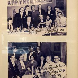 Photos sur les murs du restaurant Tufano. | Personnel de Sun-Times