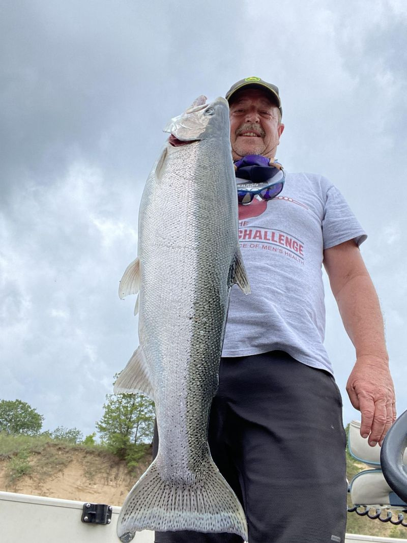 Robert Buckmaster a attrapé une grosse truite arc-en-ciel dans l