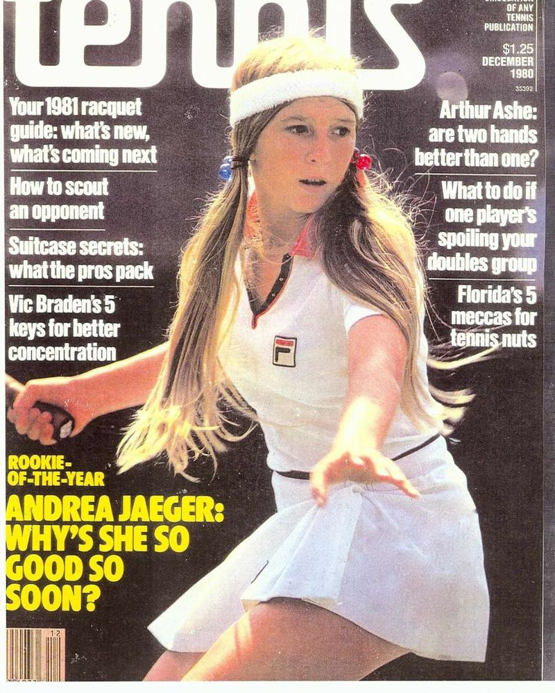 Andrea Jaeger auf dem Cover des Magazins Tennis vom Dezember 1980.