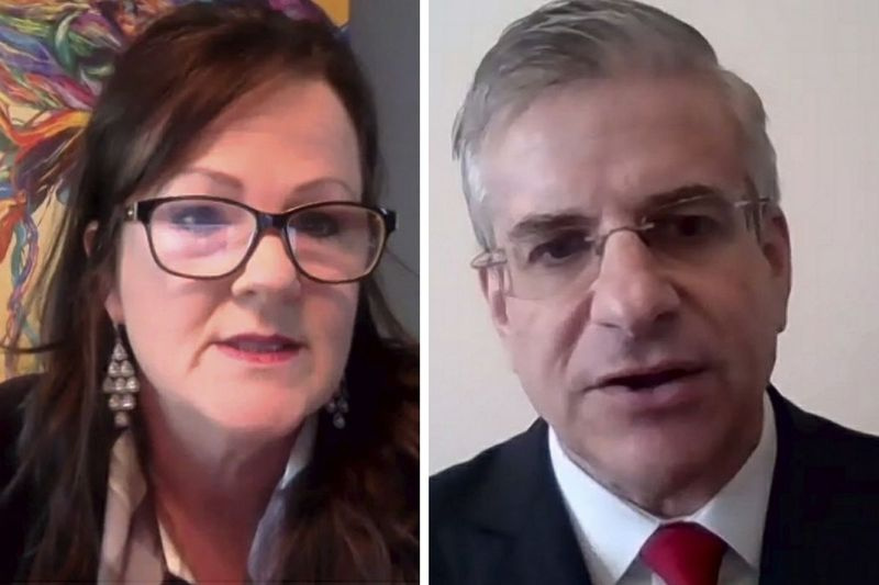 La démocrate Tammy Wendt, à gauche, et le républicain Dan Patlak, à droite, en septembre.
