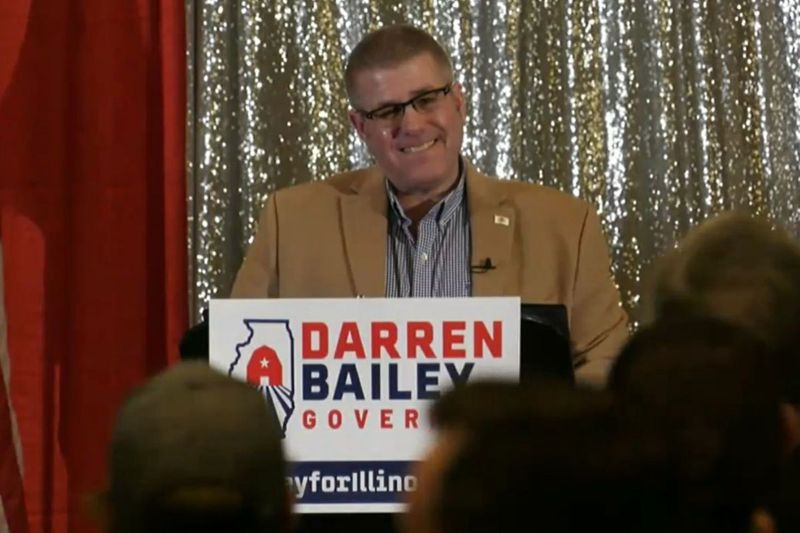State senator Darren Bailey, R-Xenia, startar sitt bud på guvernör i downstate Effingham i februari.