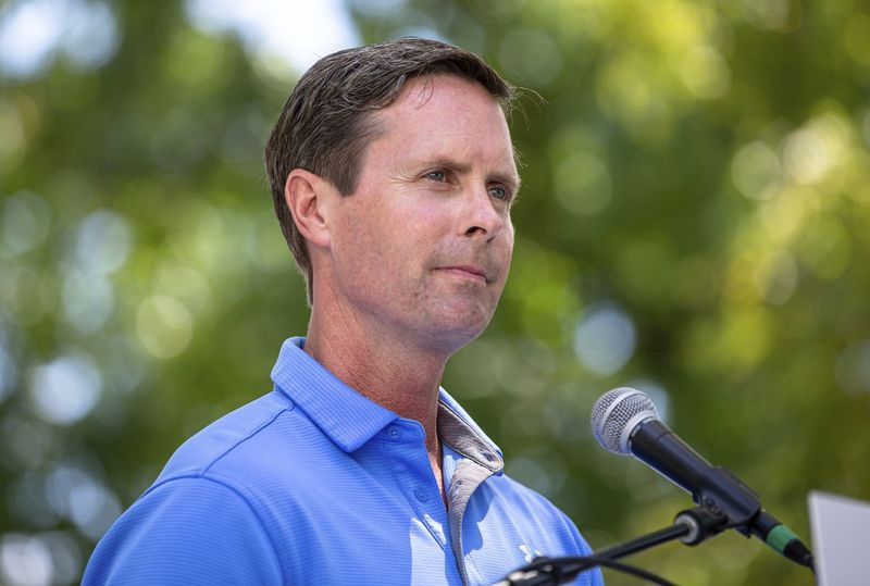 Republikeinse vertegenwoordiger Rodney Davis op de Illinois State Fair vorig jaar.