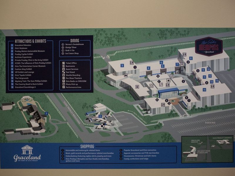 Nový komplex je 200 000 čtverečních stop nových exponátů, muzeí a prostor pro představení za Graceland Plaza, dlouholetým centrem prohlídek panských domů. (Brad Vest/The Commercial Appeal