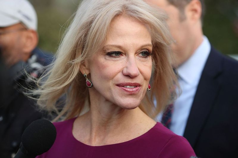 Det Hvide Hus-rådgiver Kellyanne Conway taler til medierne i Det Hvide Hus