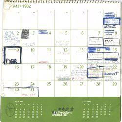 Calendário de Brett Kavanaugh, do verão de 1982. | Comitê Judiciário do Senado via AP