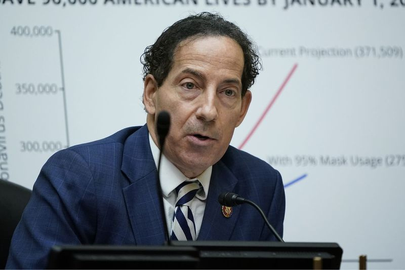I denne Oc. 2, 2020, filbilde Rep. Jamie Raskin, D-Md., taler som sekretær for helse og menneskelige tjenester Alex Azar vitner til House Select Subcommittee for Coronavirus-krisen, på Capitol Hill i Washington.