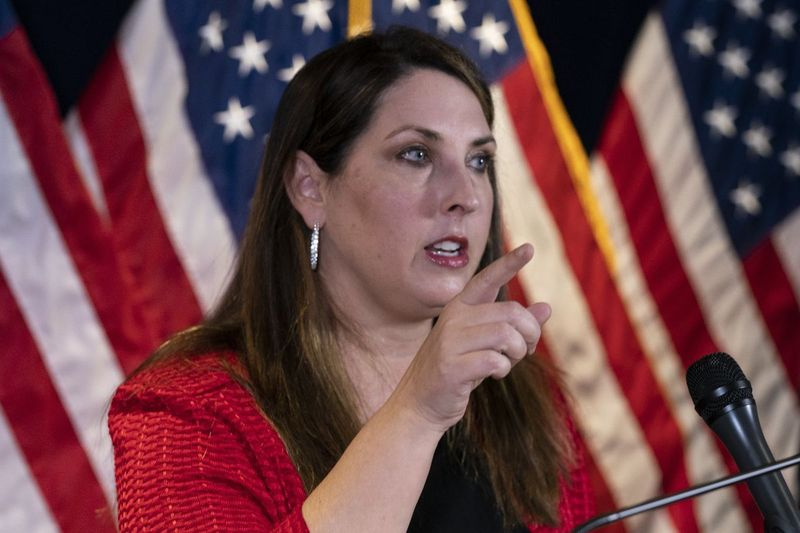 En esta foto de archivo del 9 de noviembre de 2020, la presidenta del Comité Nacional Republicano, Ronna McDaniel, habla durante una conferencia de prensa en el Comité Nacional Republicano en Washington.