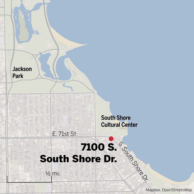 Kort over 7100 S. South Shore Dr.