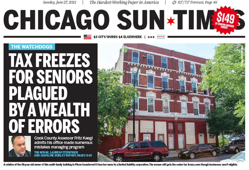 Klikk for å lese Sun-Times-undersøkelsen 27. juni av feil med programmet for seniorfryseskatt.