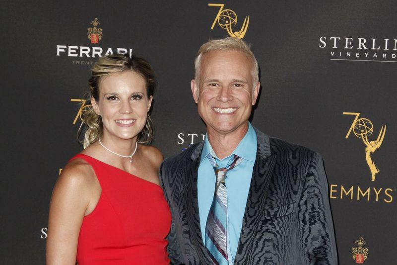 George Gray en zijn toekomstige vrouw Brittney wonen in 2018 de Peer Group-receptie voor Daytime Programming Peer Group van de Television Academy bij.
